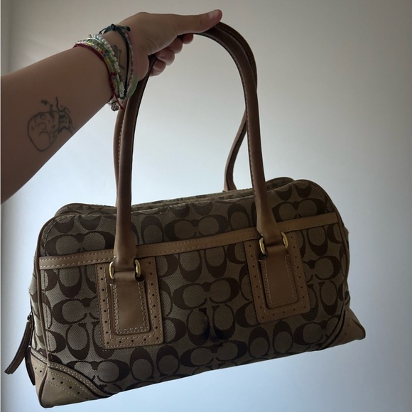 Vintage Coach Signature Logo Handbag - Picture 1 of 7
